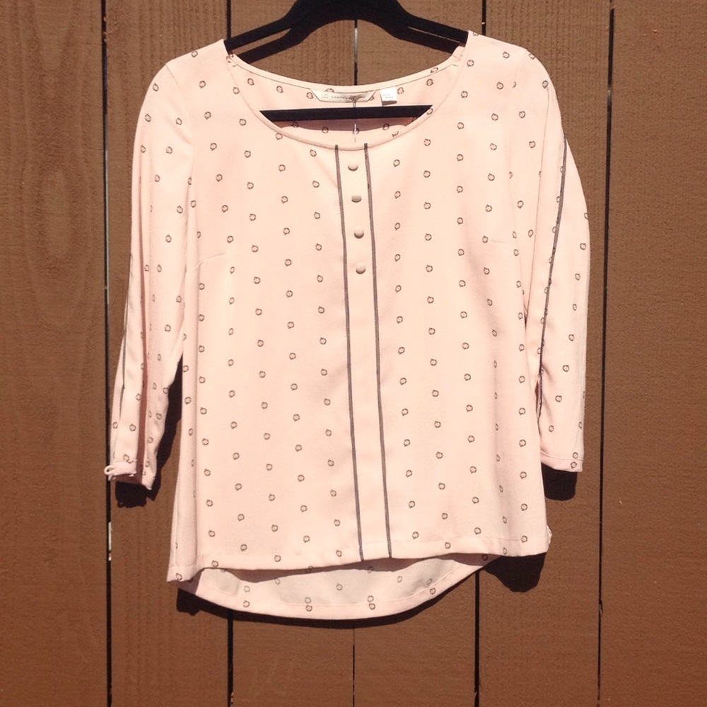 3/4 Sleeve Polka Dot W/ Buttons